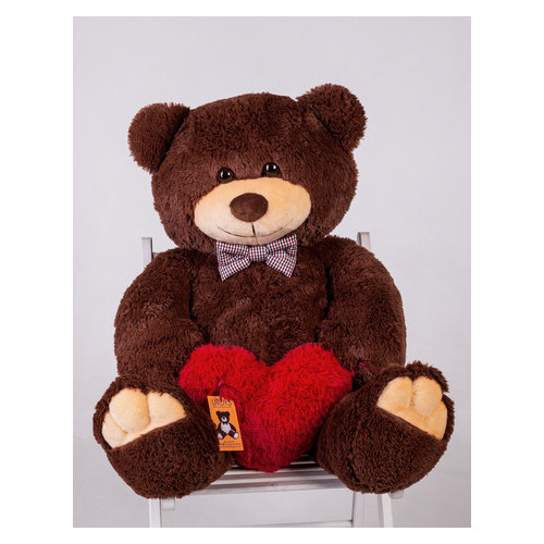 Ведмедик із серцем Yarokuz Джон 110 см Шоколадний фото №1