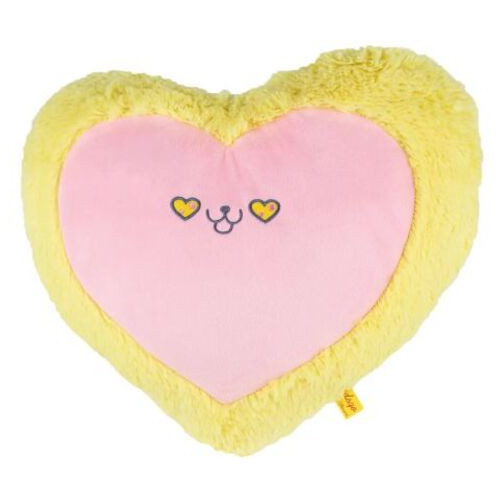 М'яка іграшка Подушка серце кіт жовто-рожева арт.KD657 фото №1