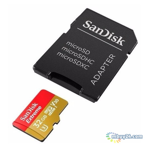 Карта пам'яті SanDisk 32GB microSDHC V30 A1 UHS-I U3 R100/W60MB/s 4K Extreme SD (SDSQXAF-032G-GN6MA) фото №2