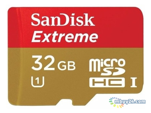 Карта пам'яті SanDisk 32GB microSDHC V30 A1 UHS-I U3 R100/W60MB/s 4K Extreme Action SD (SDSQXAF-032G-GN6AA) фото №1