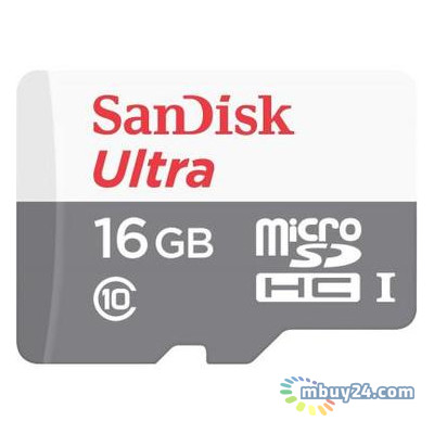 Карта пам'яті Sandisk 16GB microSD Class 10 UHS-I Ultra (SDSQUNS-016G-GN3MN) фото №1
