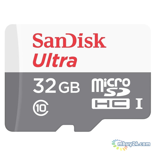 Карта памяти Sandisk 32GB microSDHC UHS-I Ultra + SD adapter (SDSQUNS-032G-GN3MA) фото №1