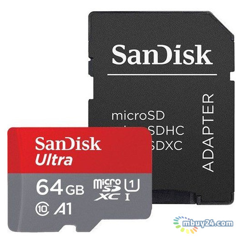 Карта памяти SanDisk 64GB Ultra A1 microSD XC class 10  фото №1