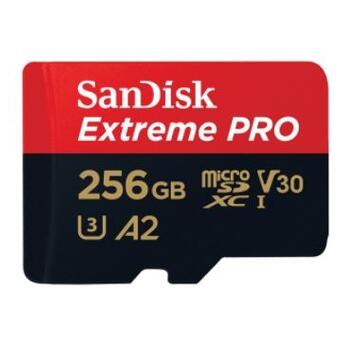 Карта пам'яті SanDisk 256 GB microSDXC UHS-I U3 Extreme Pro A2 + SD Adapter SDSQXCZ-256G-GN6MA фото №1