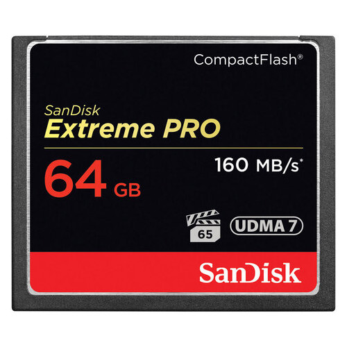 Карта пам'яті SanDisk 64GB CF Extreme Pro R160/W150MB/s (SDCFXPS-064G-X46) фото №1