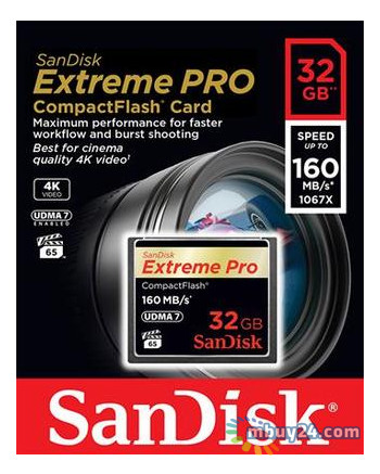 Карта пам'яті Sandisk Compact Flash 32GB eXtreme Pro 160MB/s (SDCFXPS-032G-X46) фото №2