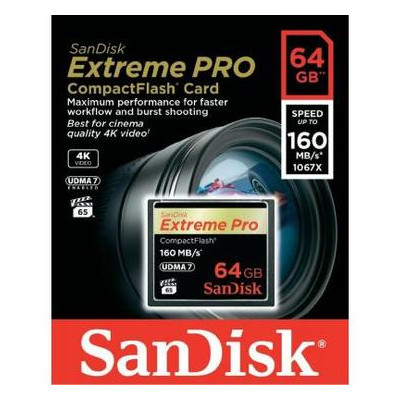 Карта пам'яті SANDISK Compact Flash 64Gb Extreme PRO (SDCFXPS-064G-X46) фото №1