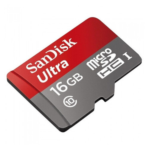 Карта памяти SanDisk Ultra microSD HC UHS-I 16GB Class 10 + SD-adapter фото №2