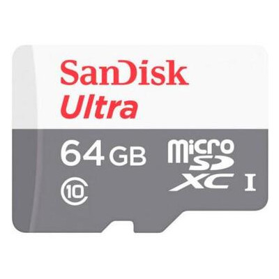 Карта пам'яті Sandisk 64GB microSD class 10 Ultra Light (SDSQUNR-064G-GN3MN) фото №1