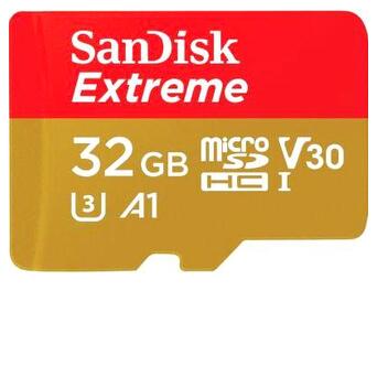 Карта пам'яті Sandisk 32GB microSDHC class 10 UHS-I A1 V30 Extreme (SDSQXAF-032G-GN6GN) фото №1
