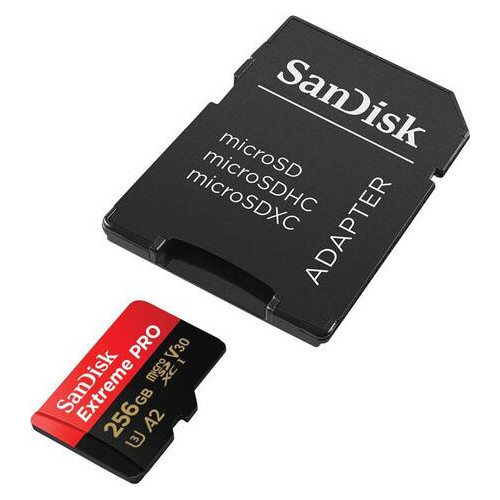 Карта памяти Sandisk 256GB microSDXC C10 UHS-I U3 R170/W90MB/s Extreme Pro V30 + SD (JN63SDSQXCZ-256G-GN6MA) фото №2