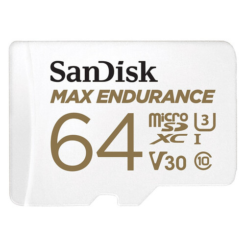 Карта пам'яті Sandisk 64GB microSDXC C10 UHS-I U3 V30 R100/W40MB/s Max Endurance (JN63SDSQQVR-064G-GN6IA) фото №1