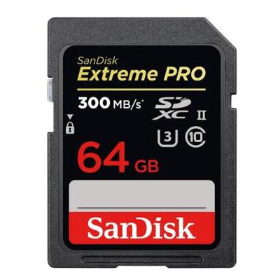 Карта пам'яті SanDisk 64GB SDXC C10 UHS-II U3 V90 R300/W260MB/s Extreme Pro (SDSDXDK-064G-GN4IN) фото №1