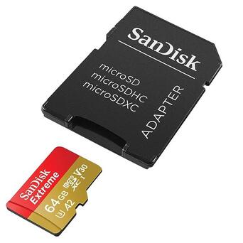Карта пам'яті microSD 64GB SanDisk C10 UHS-I U3 R170/W80MB/s Extreme V30 (SDSQXAH-064G-GN6MN) фото №2