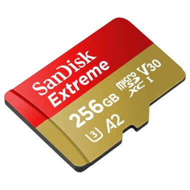 Карта памяти microSD 256GB SanDisk C10 UHS-I U3 R190/W130MB/s Extreme V30 (SDSQXAV-256G-GN6MN) фото №2
