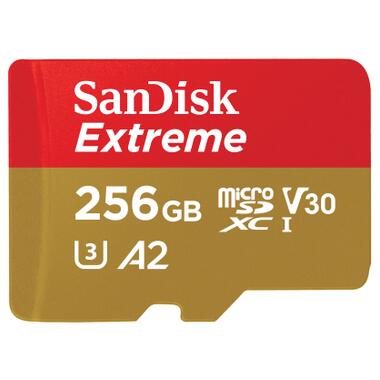 Карта памяти microSD 256GB SanDisk C10 UHS-I U3 R190/W130MB/s Extreme V30 (SDSQXAV-256G-GN6MN) фото №1