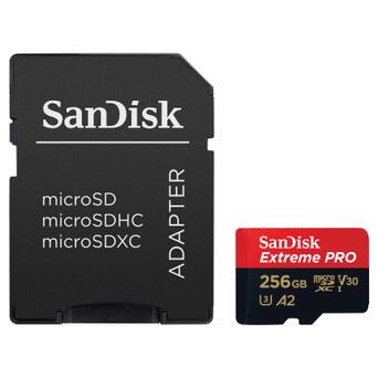 Карта пам'яті microSD 256GB SanDisk C10 UHS-I U3 R200/W140MB/s Extreme Pro V30 SD (SDSQXCD-256G-GN6MA) фото №1