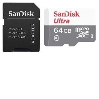 Карта пам'яті MicroSDXC 64GB UHS-I Class 10 SanDisk Ultra R100/W10MB/s Адаптер SD (SDSQUNR-064G-GN3MA) фото №2