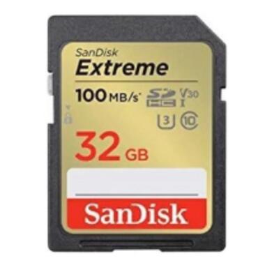 Карта пам'яті SanDisk SD 32GB C10 UHS-I U3 R100/W60MB/s Extreme V30 (SDSDXVT-032G-GNCIN) фото №1