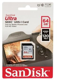 Карта пам'яті SanDisk SD 64GB C10 UHS-I R140MB/s Ultra (SDSDUNB-064G-GN6IN) фото №4