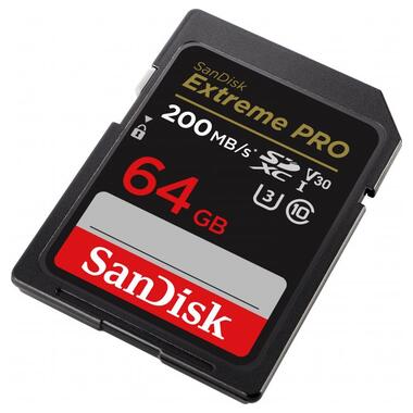 Карта пам'яті SanDisk SD 64GB C10 UHS-I U3 R200/W90MB/s Extreme Pro V30 (SDSDXXU-064G-GN4IN) фото №2