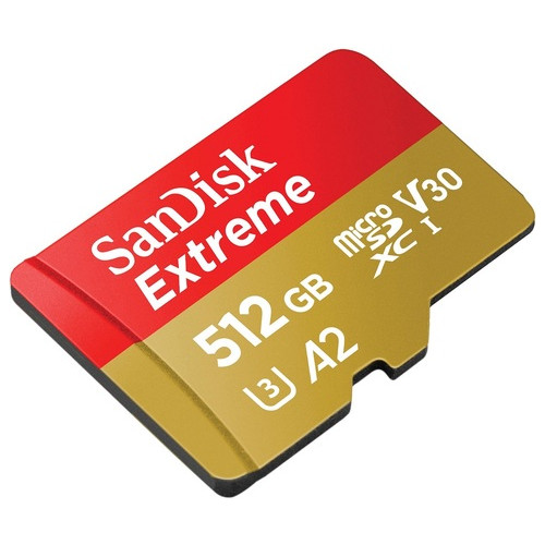 Карта пам'яті SanDisk microSDXC Extreme 512GB Class 10 UHS-I (U3) V30 A2 Адаптер SD (SDSQXAV-512G-GN6MA) фото №2