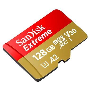 Карта пам'яті для дрона SanDisk microSDXC Extreme For Action Cams and Drones 128GB Class 10 UHS-I (U3) V30 A2 W-90MB/s +SD-адаптер (SDSQXAA-128G-GN6AA) фото №3