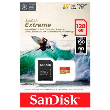 Карта пам'яті SanDisk 128GB microSD class 10 UHS-I Extreme For Action Cams and Dro (SDSQXAA-128G-GN6AA) фото №5