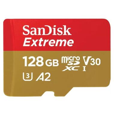 Карта пам'яті SanDisk 128GB microSD class 10 UHS-I U3 Extreme (SDSQXAA-128G-GN6MA) фото №1