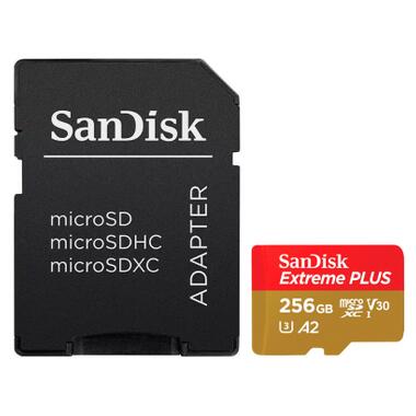 Карта пам'яті SanDisk 256GB microSD class 10 V30 Extreme PLUS (SDSQXBD-256G-GN6MA) фото №1