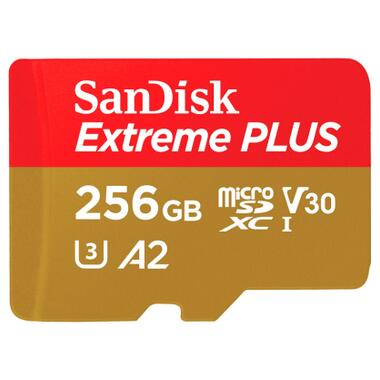 Карта пам'яті SanDisk 256GB microSD class 10 V30 Extreme PLUS (SDSQXBD-256G-GN6MA) фото №2