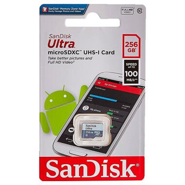Карта пам'яті SanDisk 256GB microSDXC class 10 UHS-I Ultra (SDSQUNR-256G-GN3MN) фото №2