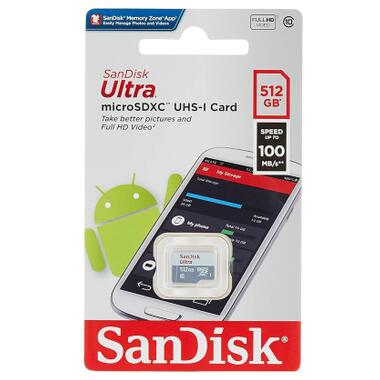 Карта пам'яті SanDisk 512GB microSDXC class 10 UHS-I Ultra (SDSQUNR-512G-GN3MN) фото №2