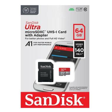 Карта пам'яті SanDisk 64GB microSD class 10 UHS-I Ultra (SDSQUAB-064G-GN6MA) фото №5