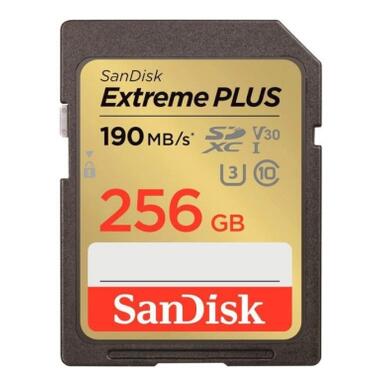 Карта памяти SanDisk 256GB SD class 10 UHS-I Extreme PLUS (SDSDXWV-256G-GNCIN) фото №1