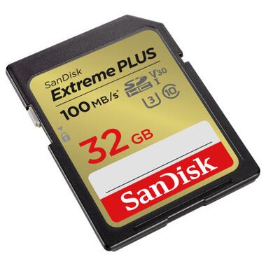 Карта пам'яті SanDisk 32GB SDXC class 10 Extreme PLUS (SDSDXWT-032G-GNCIN) фото №2