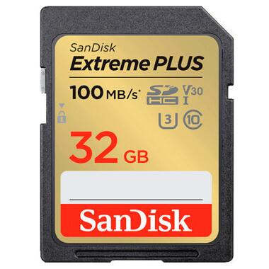 Карта пам'яті SanDisk 32GB SDXC class 10 Extreme PLUS (SDSDXWT-032G-GNCIN) фото №1