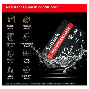 Карта памяти SanDisk 512GB microSDXC class 10 UHS-I U3 A1 Express (SDSQXFN-512G-GN4NN) фото №5