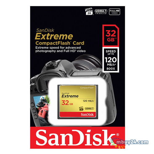 Карта пам'яті Sandisk CF 32GB Extreme (SDCFXSB-032G-G46) фото №3