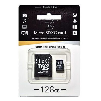 Карта пам'яті micro SDHC (UHS-3) T&G 128GB class 10 (з адаптером) TG-128GBSD10U3-01 фото №1