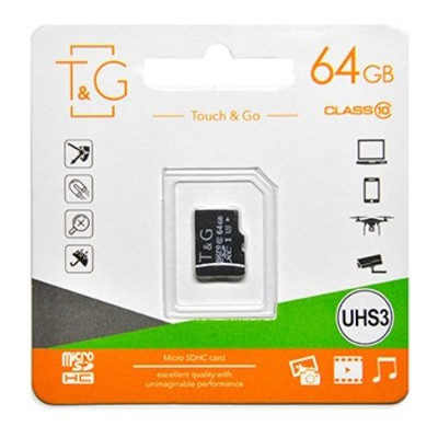 Карта пам'яті T&G MicroSDHC 64GB UHS-I U3 Class 10 (TG-64GBSDU3CL10-00) фото №1