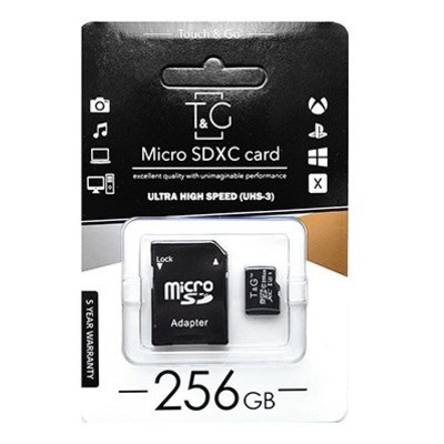 Карта пам'яті T&G MicroSDXC 256GB UHS-I U3 Class 10 SD-adapter (TG-256GBSD10U3-01) фото №1