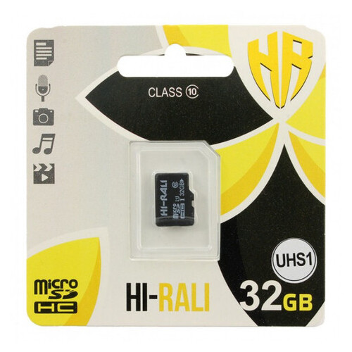 Карта памяти MicroSDHC HI-Rali UHS-I 32Gb Class 10 без адаптера фото №1
