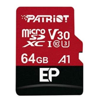 Карта пам'яті Patriot 64GB microSD class 10 UHS-I U3 V30 A1 (PEF64GEP31MCX) фото №1