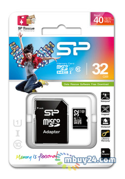 Карта памяти Silicon Power microSDHC 32 GB card Class 10 + adapter (SP032GBSTH010V10-SP) фото №2