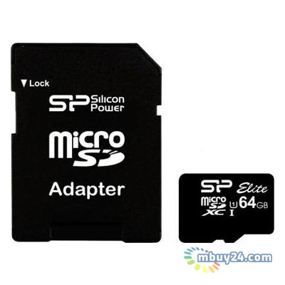 Карта пам'яті Silicon Power 64GB microSDXC Class 10 UHS-ISDR (SP064GBSTXBU1V10SP) фото №1