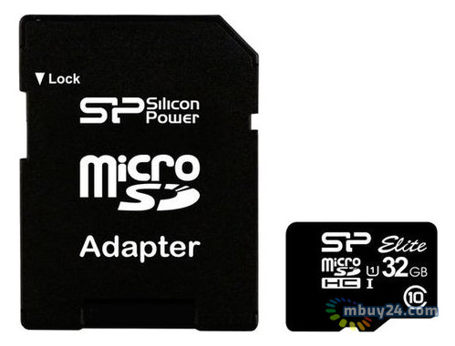 Карта пам'яті Silicon Power 32GB microSDHC Class 10 UHS-I Elite (адаптер SD) (SP032GBSTHBU1V10-SP) фото №1