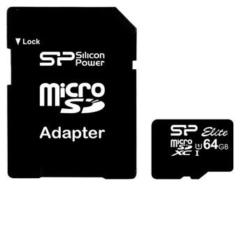 Карта пам'яті Silicon Power 64GB microSDXC Class 10 UHS-I Elite (adapter SD) (SP064GBSTXBU1V10-SP) фото №1