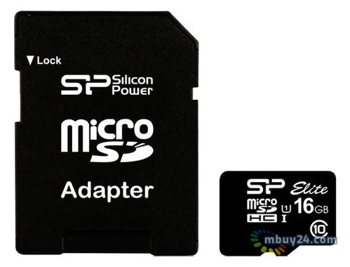 Карта пам'яті Silicon Power 16GB microSDHC Class 10 UHS-I Elite (адаптер SD) (SP016GBSTHBU1V10-SP) фото №1