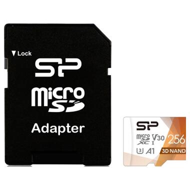 Карта пам'яті Silicon Power 256Gb microSDXC U3 A1 V30 Superior Color 100R/80W + adapter (SP256GBSTXDU3V20AB) фото №1